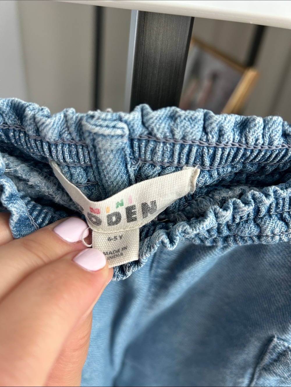 Boden Blue 100% Cotton Broderie Hem Trousers - Picture 5 of 6